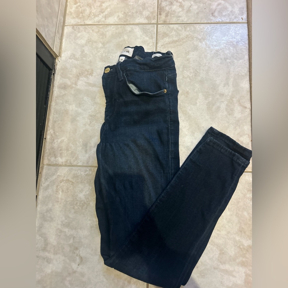 Frame Jeans Le Skinny De Jeanne Crop Stretch Dark Wash Women’s Size 26